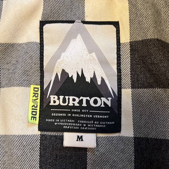 BURTON Jacket Mens Medium Dry Ride Canvas Snap Zip Lined Thermolite - Picture 3 of 6